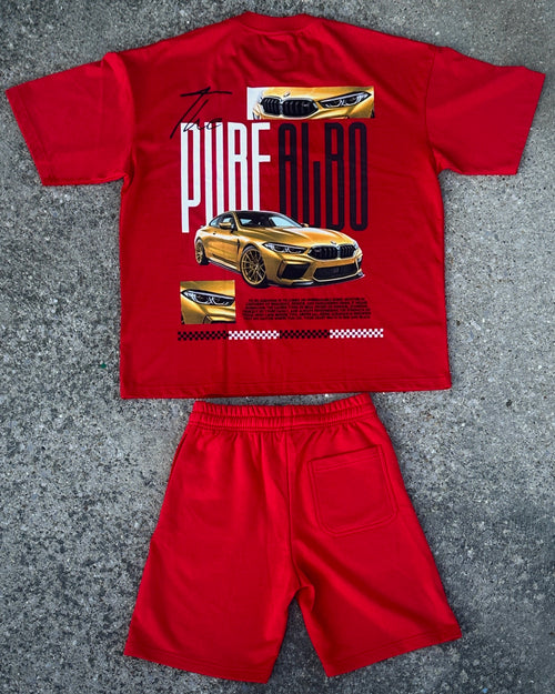 Streetwear Pure-Albo Crimson Set Unisex