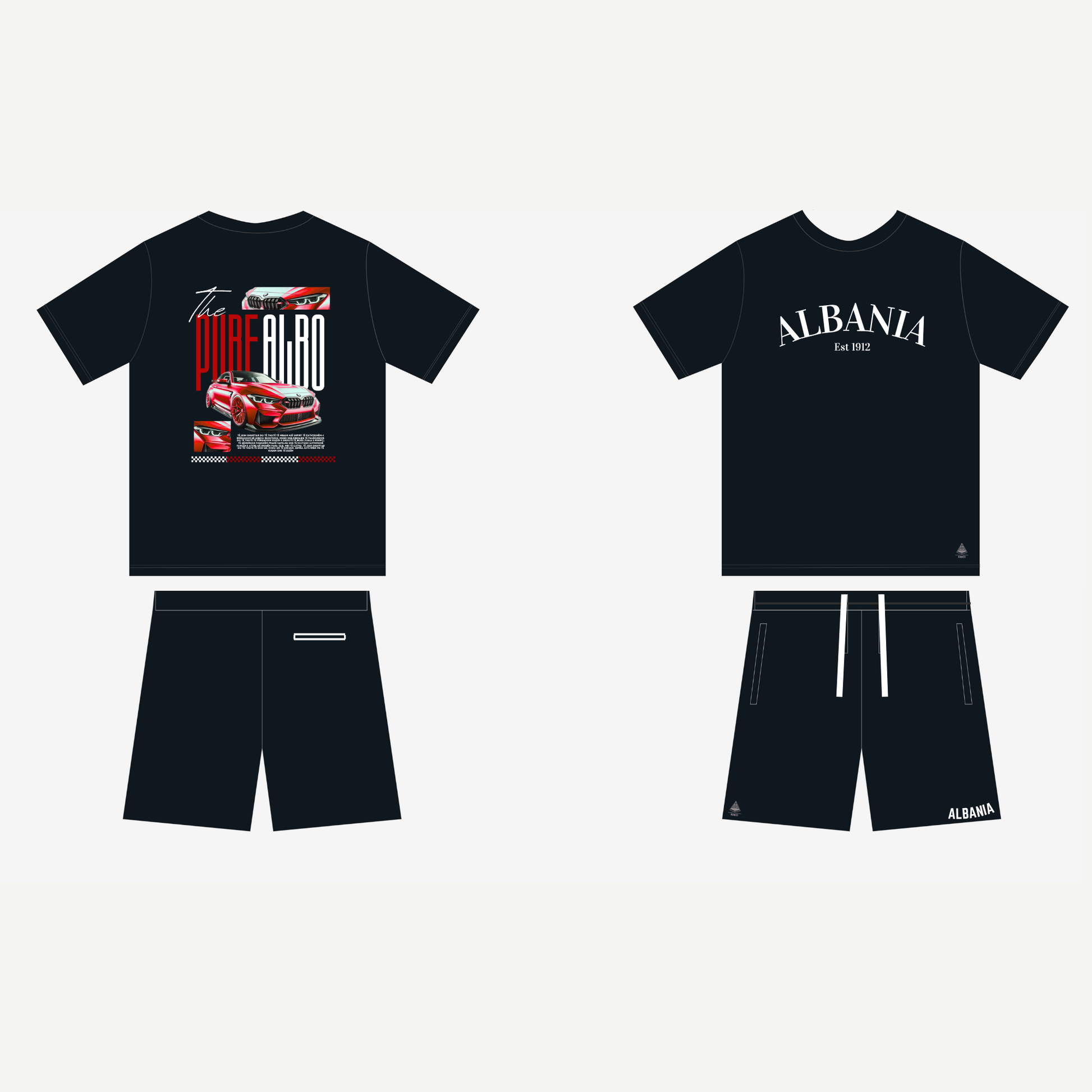 Streetwear Pure-Albo Blackout Set Unisex